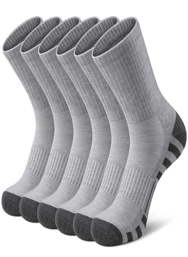 Airacker Athletic Socks Sport Running Calf Socks Performance Cushioned Breathable Crew Socks for Men Women(6 Pairs) - Image 1